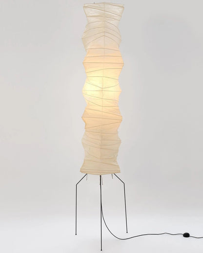 Lunora Haze | Skulptural golvlampa i rispapper i Japandi-stil