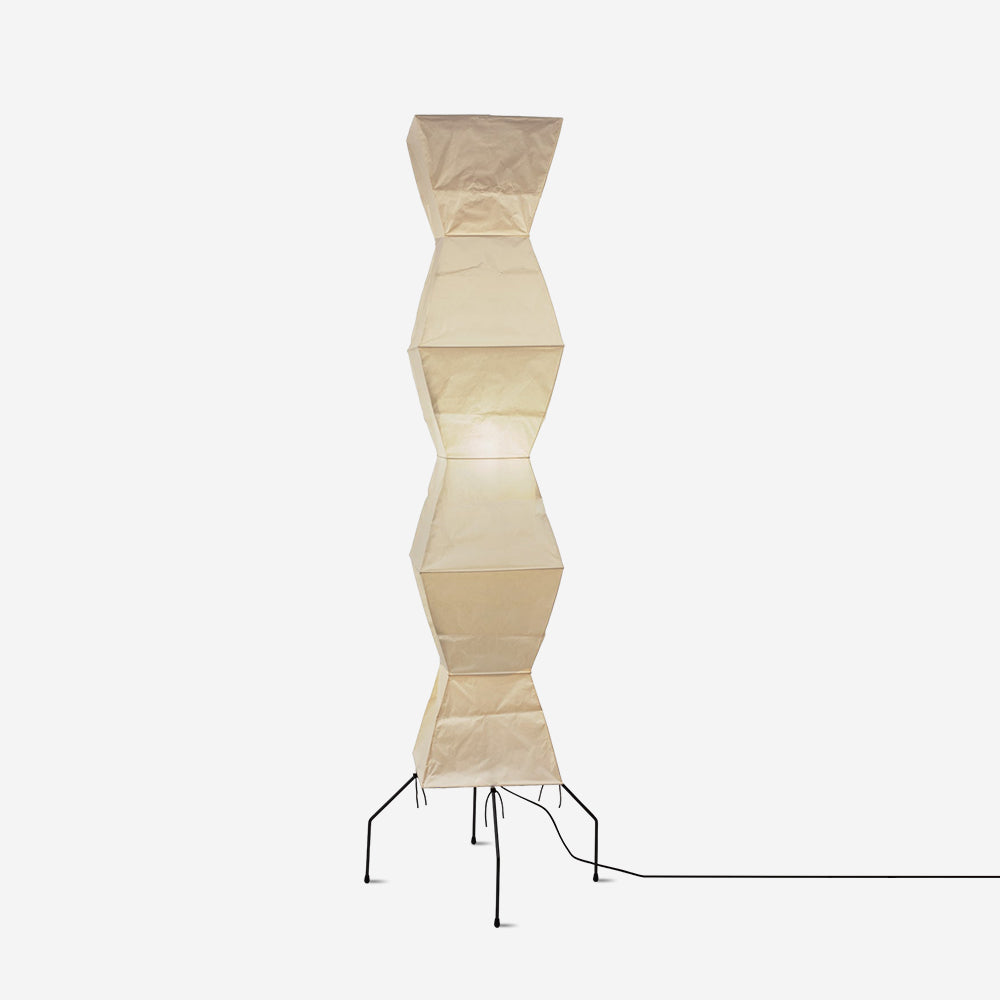 Lunora Haze | Skulptural golvlampa i rispapper i Japandi-stil