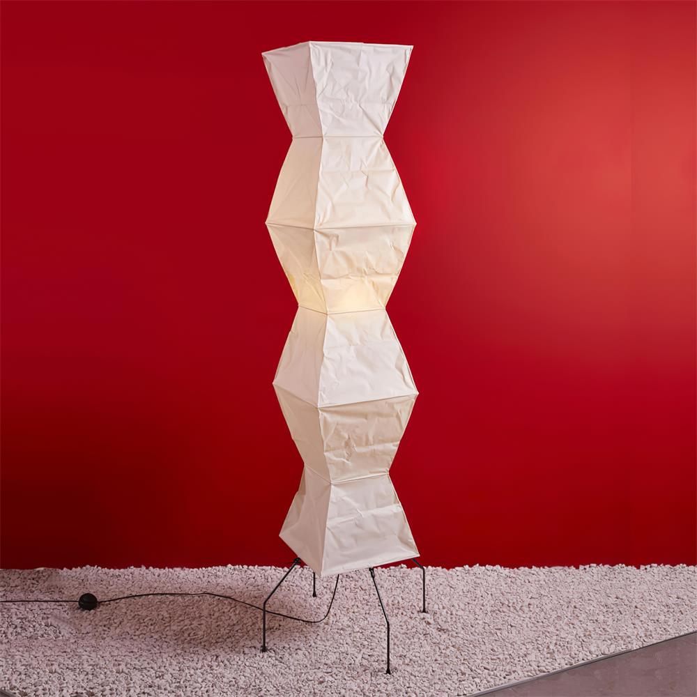 Lunora Haze | Skulptural golvlampa i rispapper i Japandi-stil
