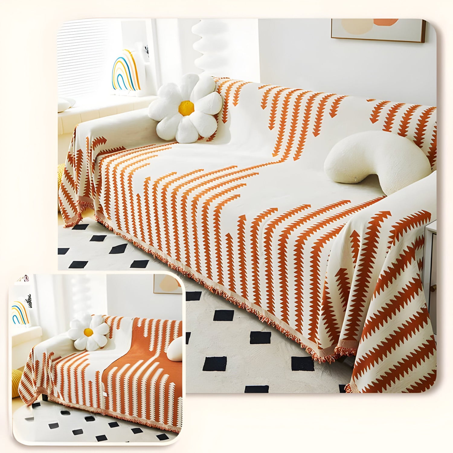 HomeHaven Cover - Dubbelsidig Chenille-tyg-sofföverdrag