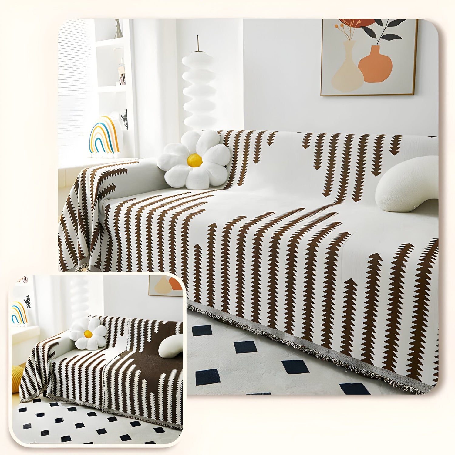 HomeHaven Cover - Dubbelsidig Chenille-tyg-sofföverdrag