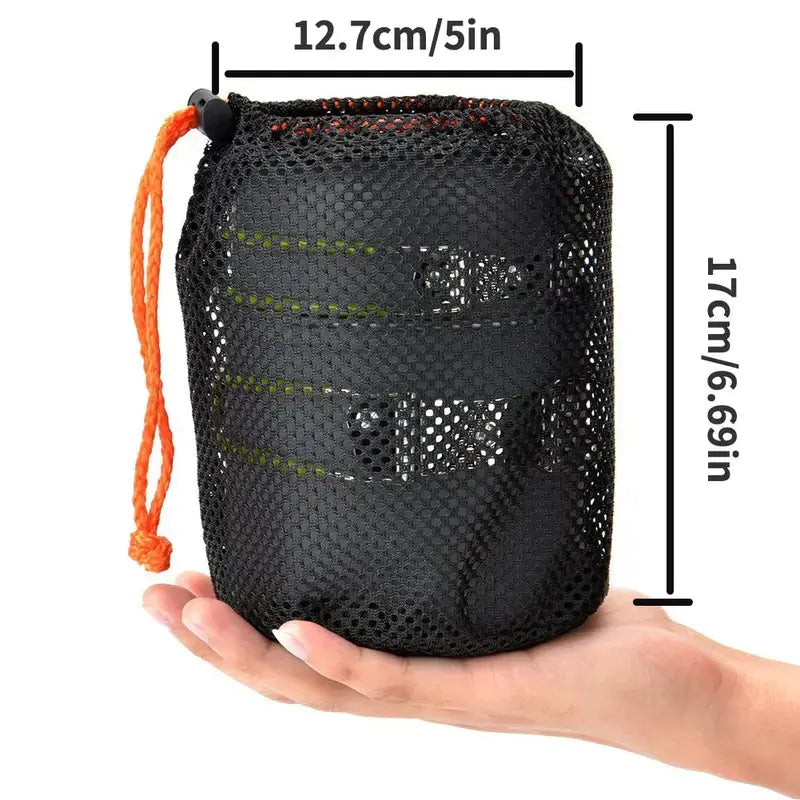 Camping-kokkjöksset med bestick i rostfritt stål och bärväska