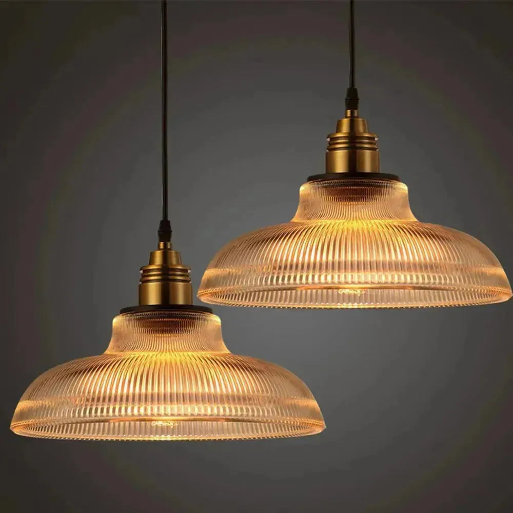 LumiAura Light - Nordisk Vintage-Glas-Pendellampa