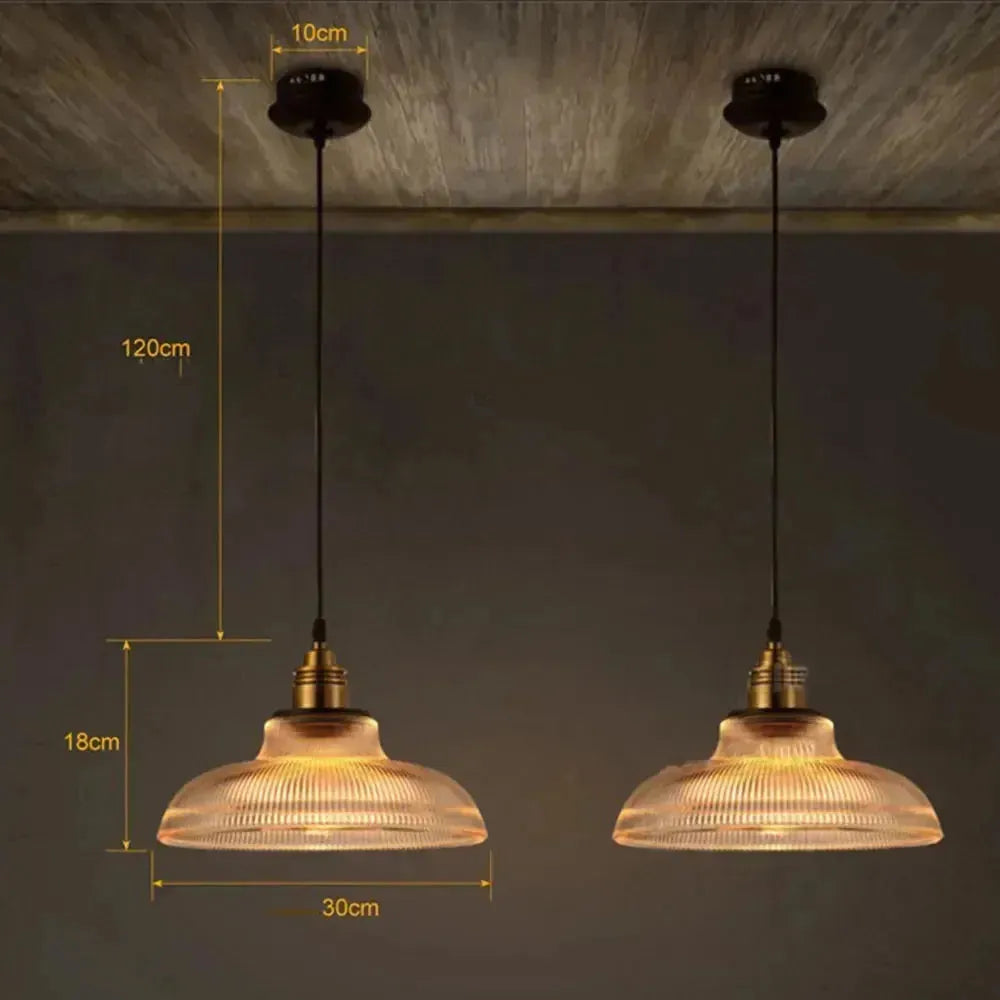 LumiAura Light - Nordisk Vintage-Glas-Pendellampa
