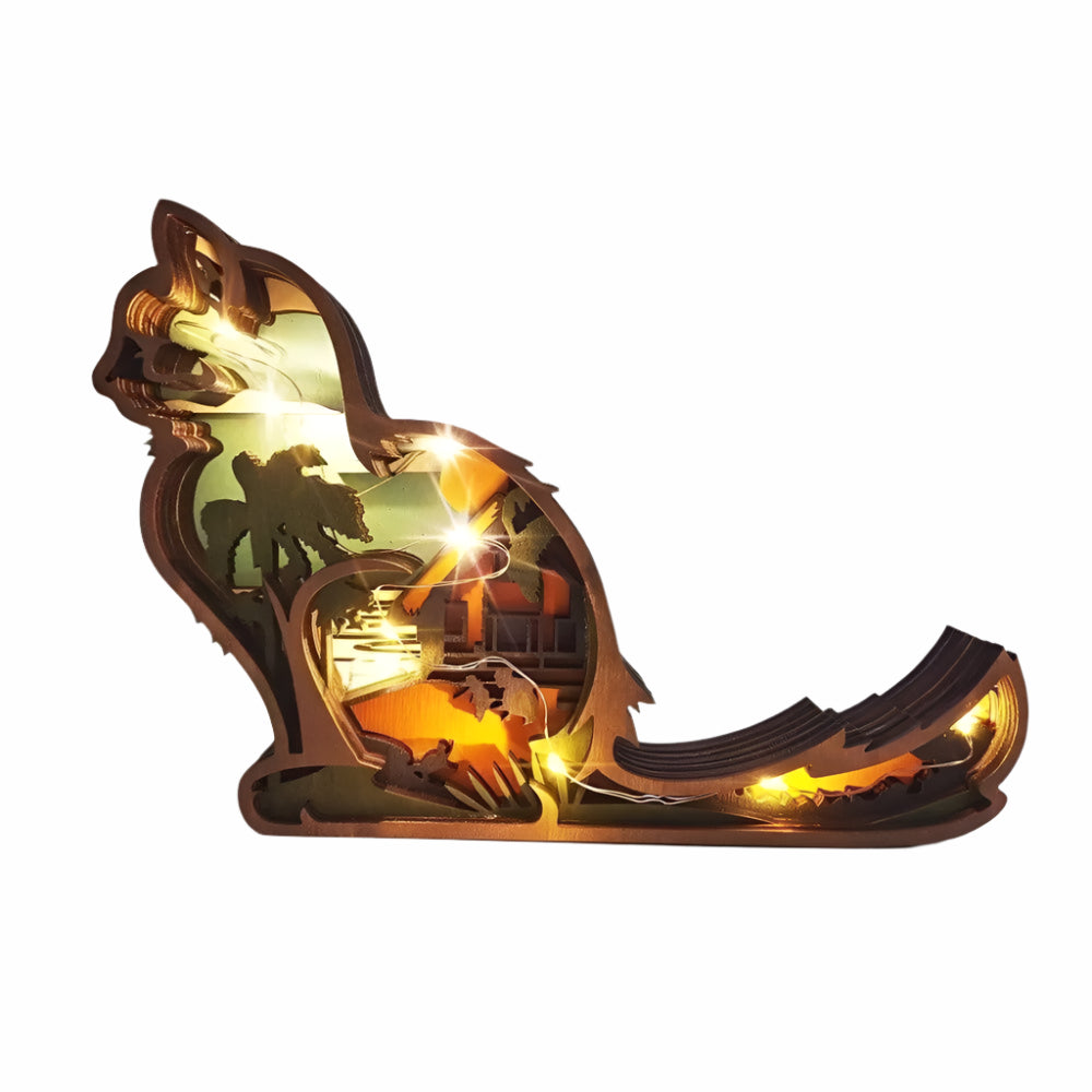 Tierlampa gjord av trä – Dekorativ, Unik handgjord för en mysig atmosfär