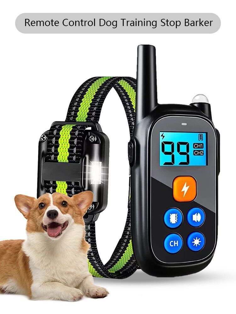 Anti-bark Elektrisk Stöt Djur Hund Träning E-halsband Lydnad Fjärrkontroll