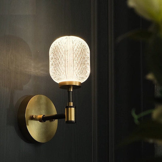 Antik Crystal Akryl Vägglampa