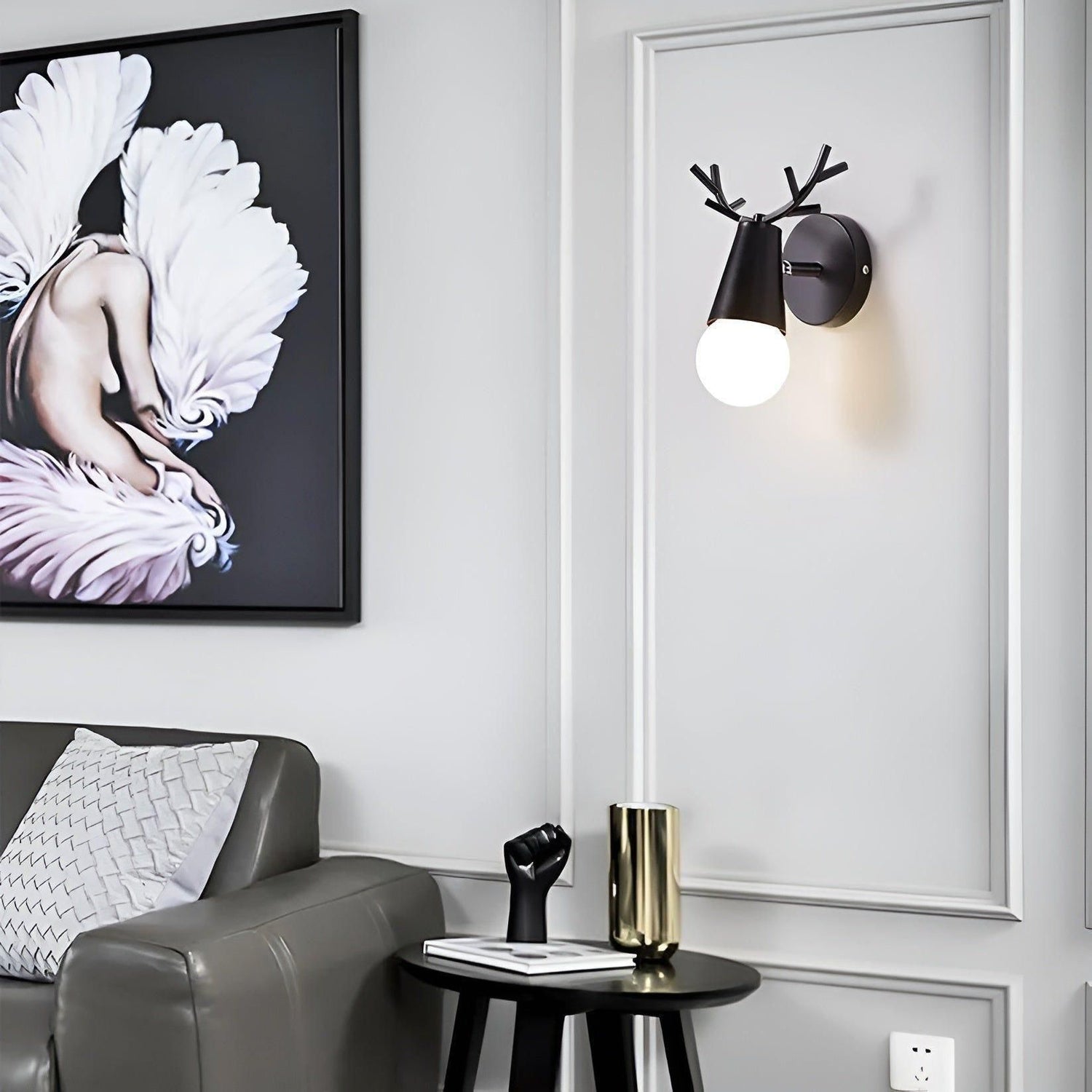 AntlerSpark Light - Nordisk Macaron Horn LED Vägglampa