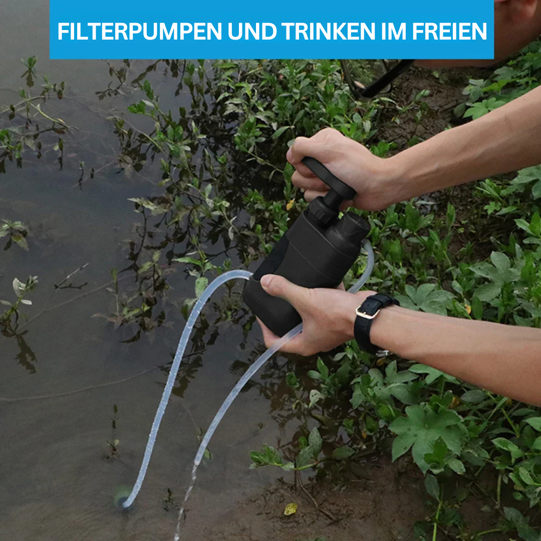 Carvallo Vattenfilter PureTrek Survival | 5000 L Filterkapacitet | 4-stegs filtreringssystem | Kompakt & Robust