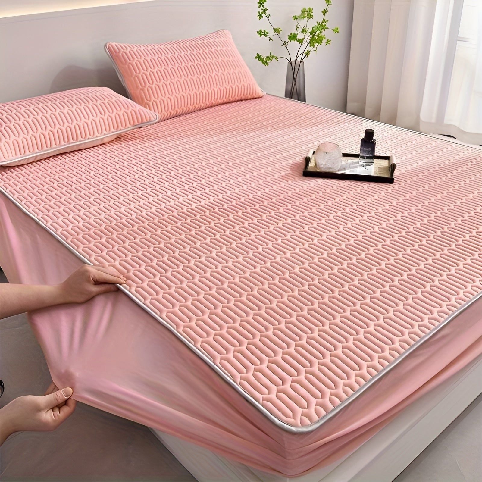 Kylande latexmadrass-set – Ultra mjukt med lyxiga örngott för sommaren