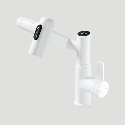 Badrumsblandare Svart Modern Mixer med LED-display