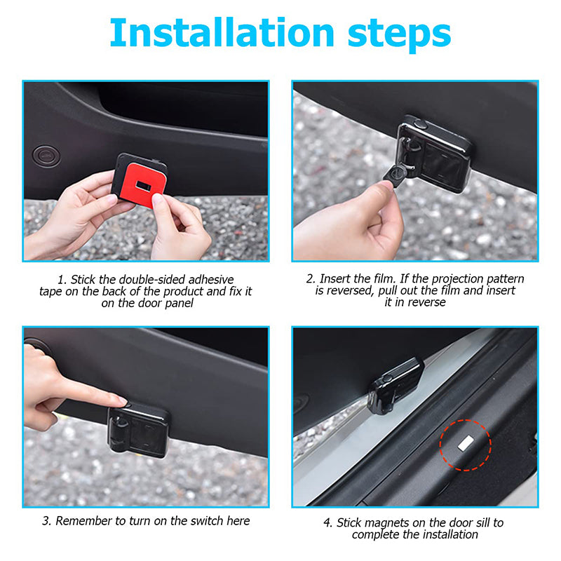 Biltillbehör LED Dörrlampa Projektor