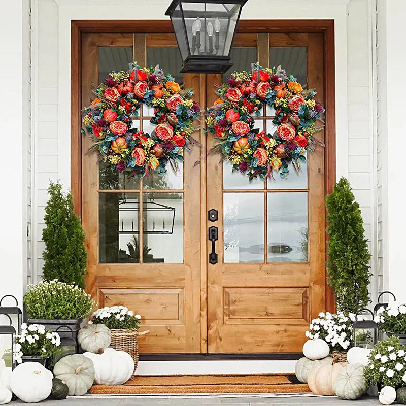 RusticLeaf - Charming artificial wreath for outdoor charm