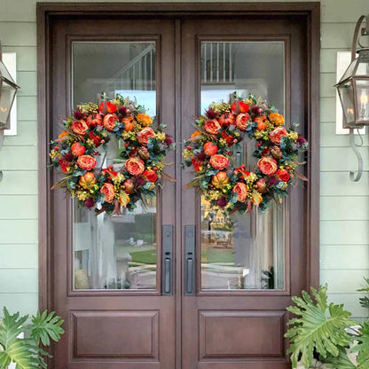 RusticLeaf - Charming artificial wreath for outdoor charm