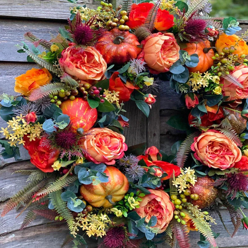 RusticLeaf - Charming artificial wreath for outdoor charm