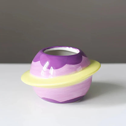 PlanetPot – Kreativ planetdesignad suckulentkruka för skrivbordsdekoration och altanhantverk