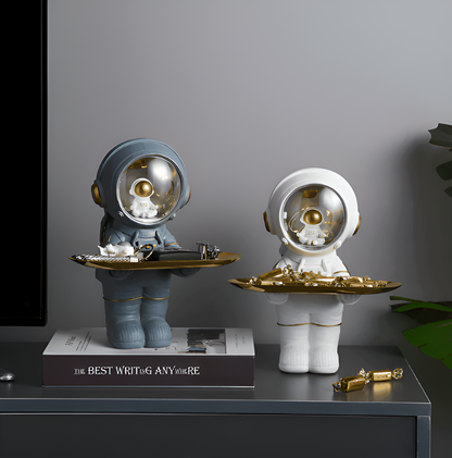 AstroTray – Astronaut Dekorationsförvaringsbricka av konstharp | Modernt fat för nycklar och tillbehör