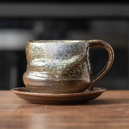 Keramisk Kaffe Muggar &amp; Fat Set | Rika Jordnära Färger | Tegel för Tegel