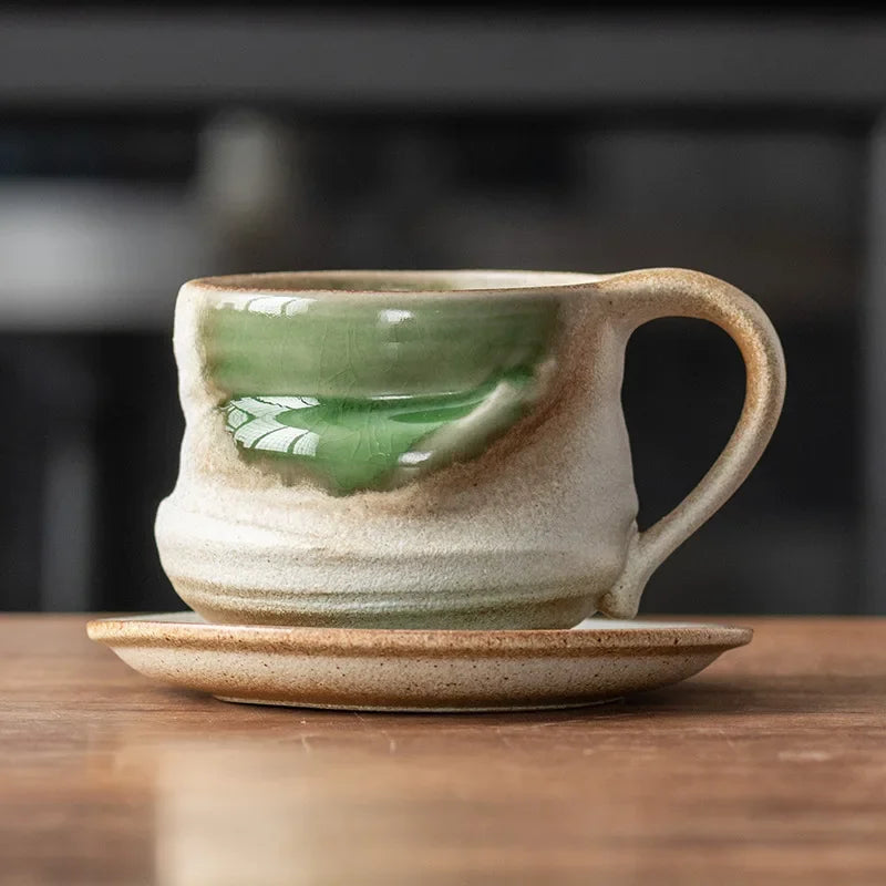 Keramisk Kaffe Muggar &amp; Fat Set | Rika Jordnära Färger | Tegel för Tegel