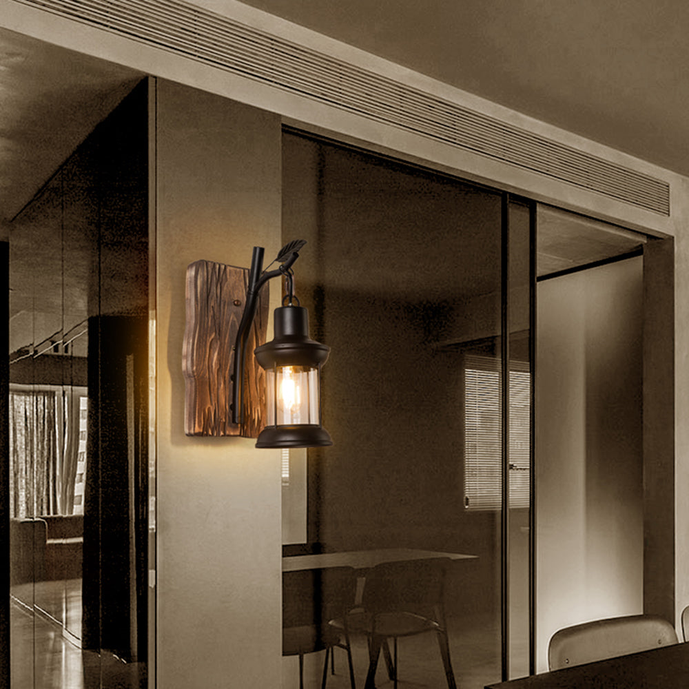 Vintage Lampa LED Vägglampa Svart Sovrum/Vardagsrum Trä Metall