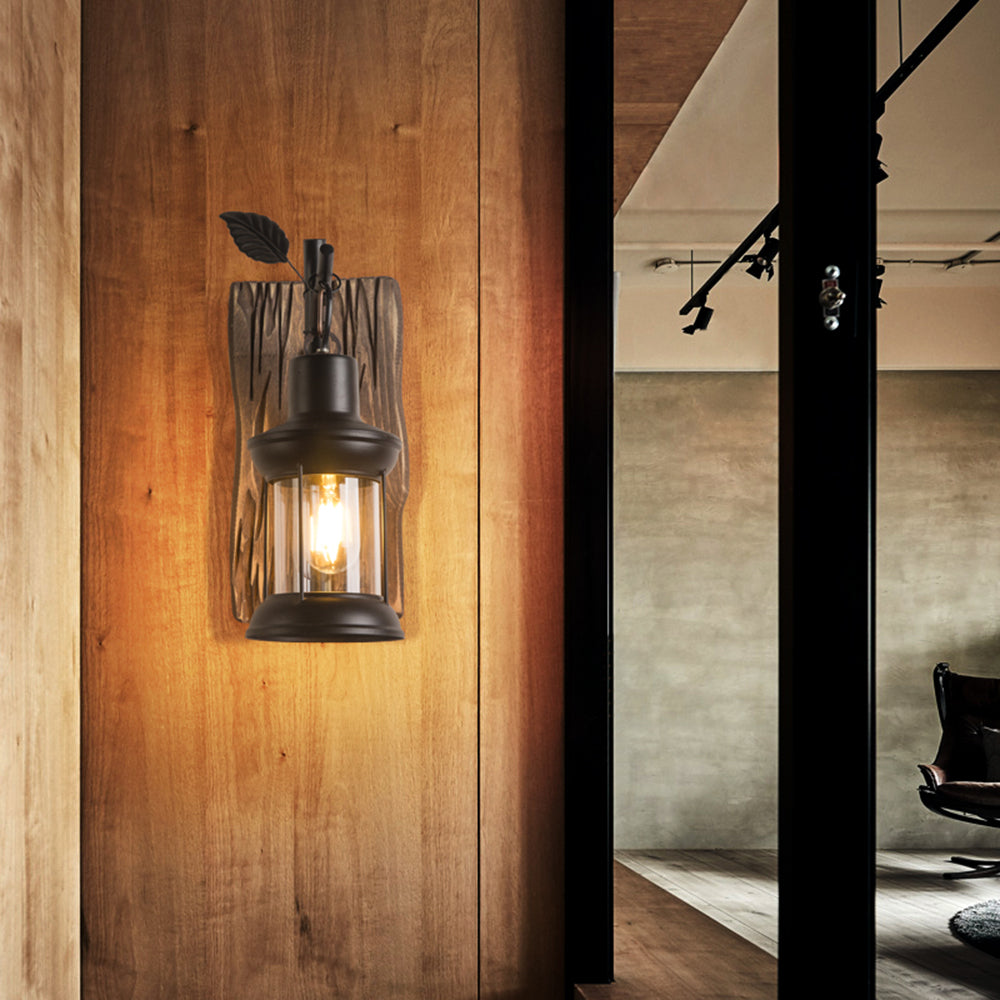 Vintage Lampa LED Vägglampa Svart Sovrum/Vardagsrum Trä Metall