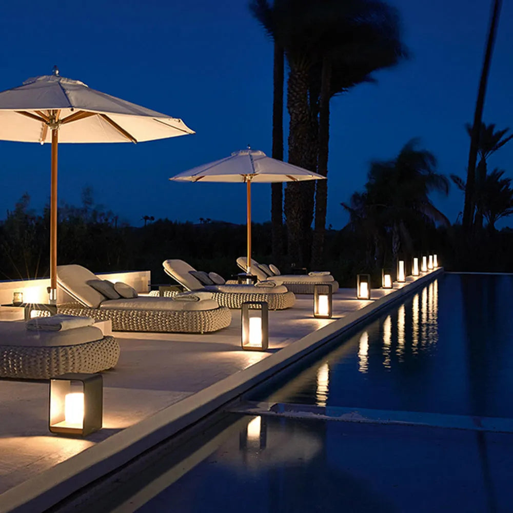 Utomhus Golvlampa Metall Solenergi LED Ljus