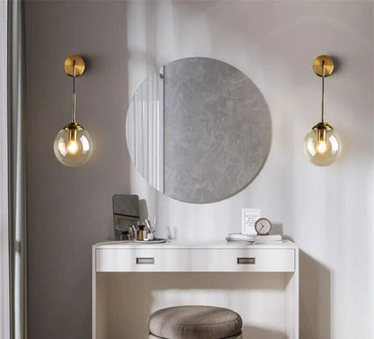 Glas-vägglampa kulform – Elegant mjölkglaslampa med modern hängdesign