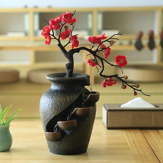 Zen Blossom Water Vase - Lugn Bonsai Dekoration med Fontän