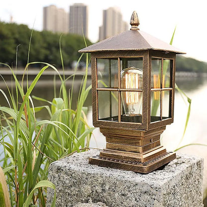 Utomhuslampa Svart Metall Pelarlampa