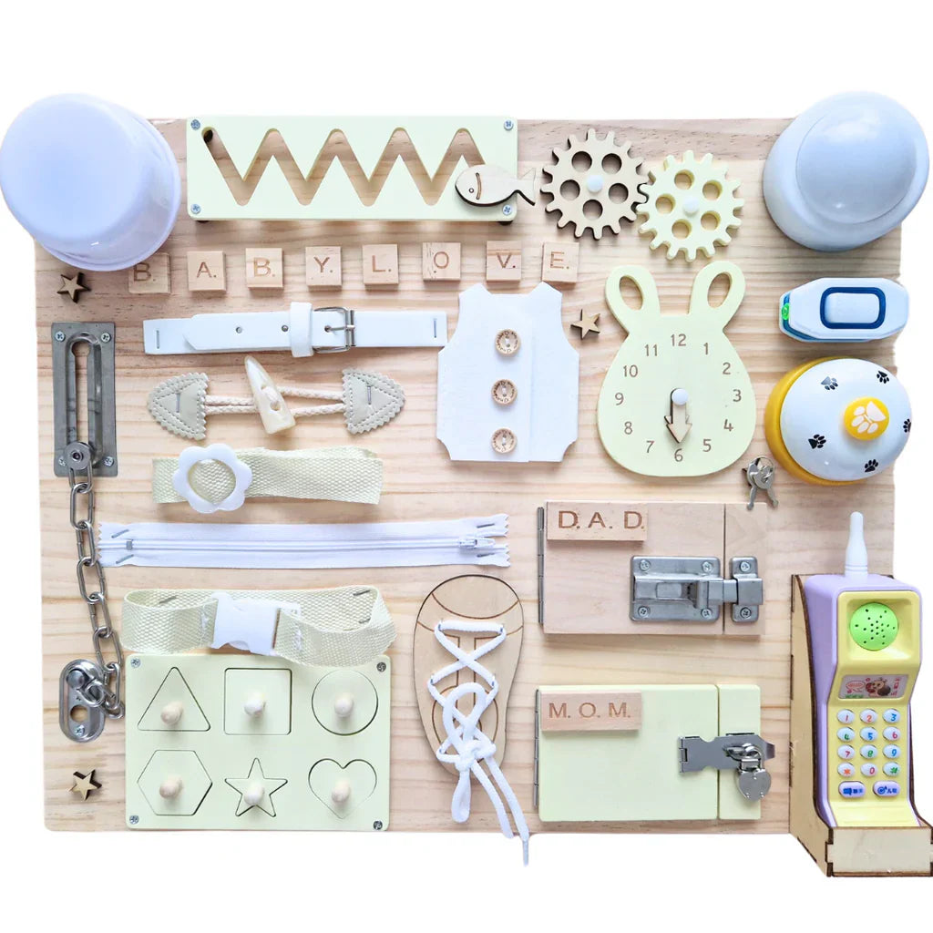 Handgjord Montessori Trä Aktivitetsbräda