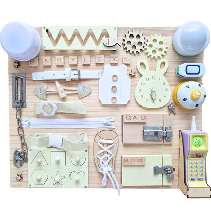 Handgjord Montessori Trä Aktivitetsbräda