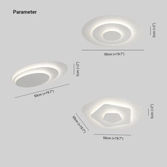 Modern vit akryl taklampa
