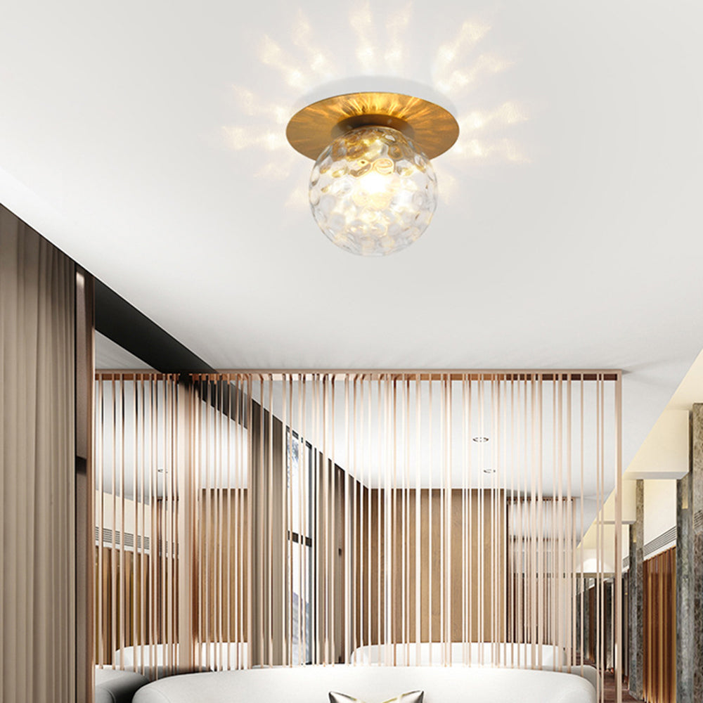 Valentina Modern LED Tak-/Vägglampa Matplats Svart/Guld Glas