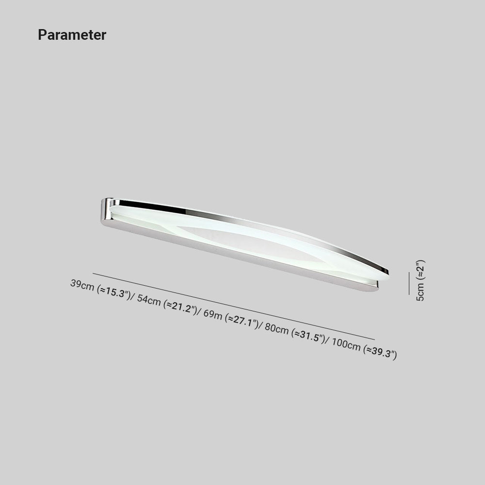 Leigh Modern Minimalistisk Oval LED Vägglampa Krom Sovrum/Badrum Metall Akryl