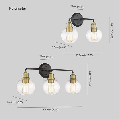 Emma - Stram LED Vägglampa Svart Glas Kök/Vardagsrum