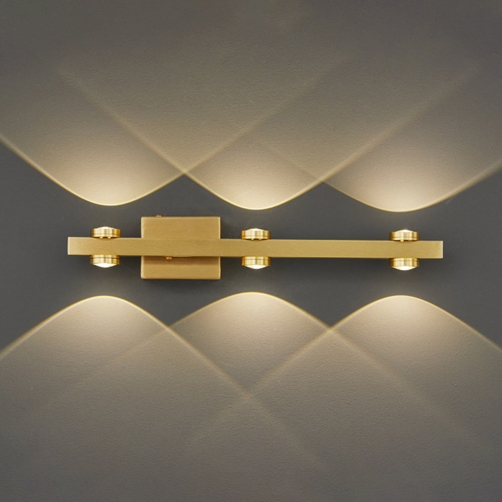 Freja - Modern LED Vägglampa, Svart/Guld, Badrum, Metall