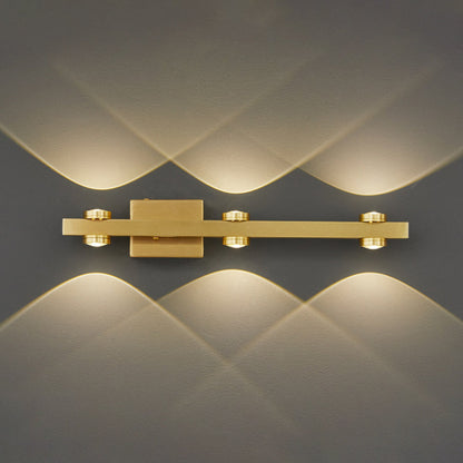Freja - Modern LED Vägglampa, Svart/Guld, Badrum, Metall