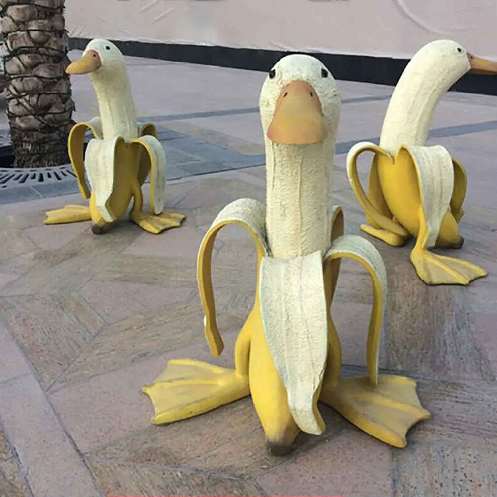 Kreativ Banananka Trädgårdsdekoration Skulptur Lekfull Vintage Konst Staty
