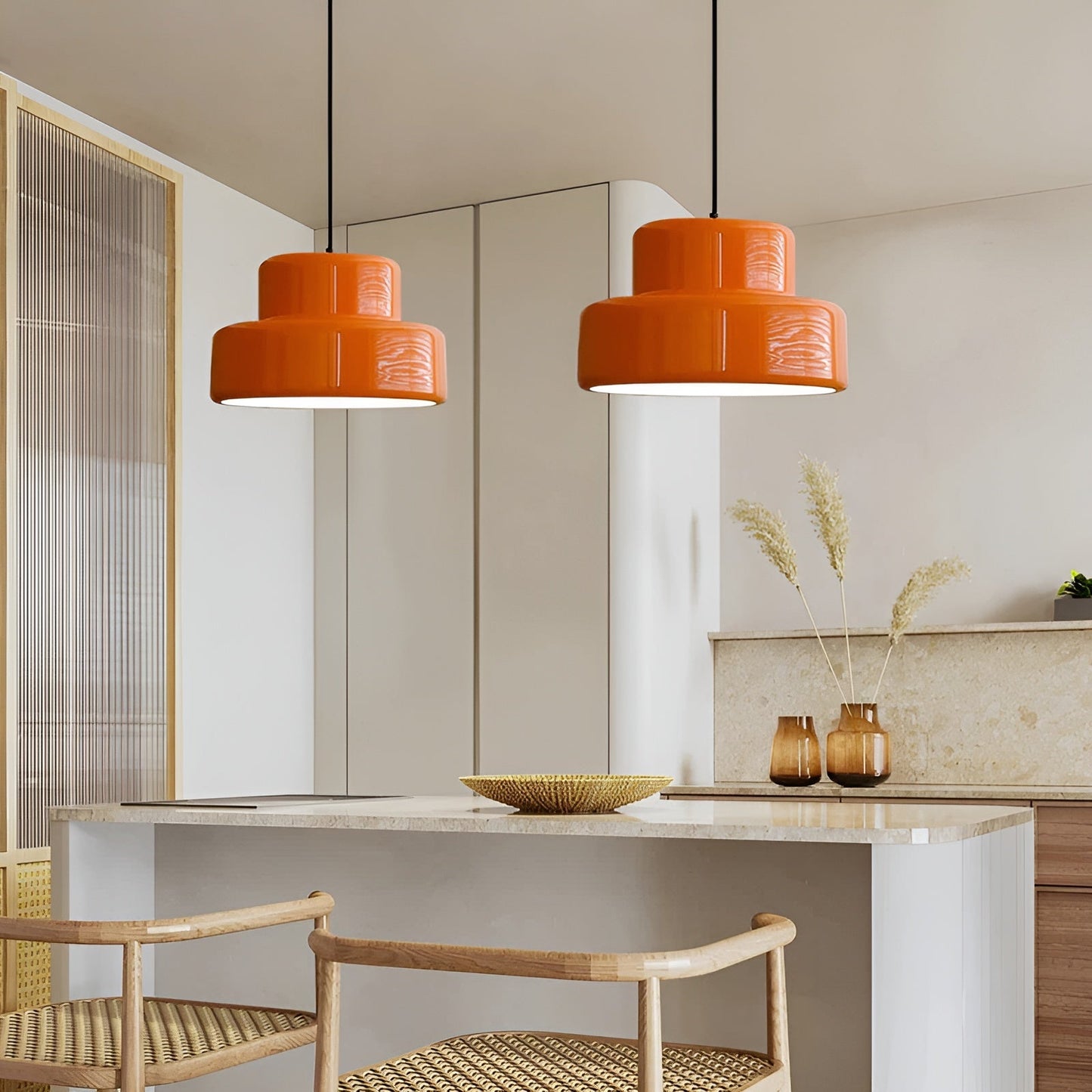Bauhaus-hänglampa – Vintage utseende i orange | Stilig pendellampa för ditt hem
