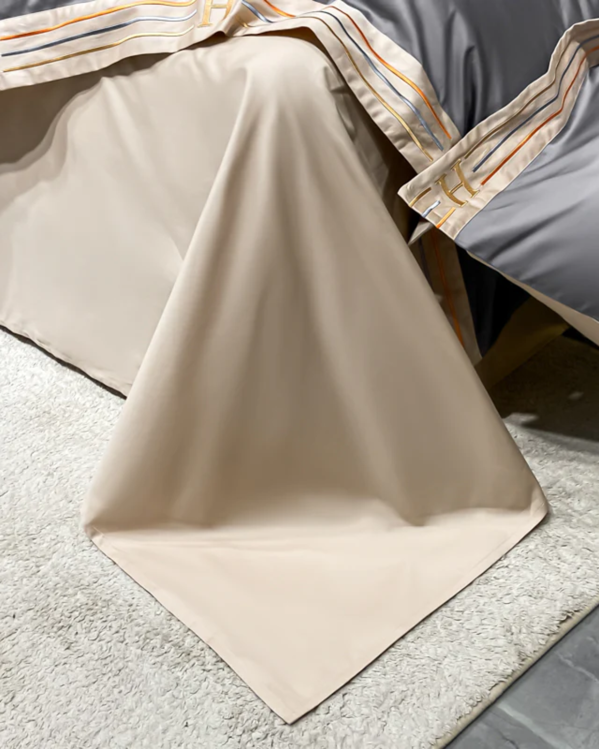 Carvallo Luxe – 4-delars bomulls-satin sängkläder med elegant broderi