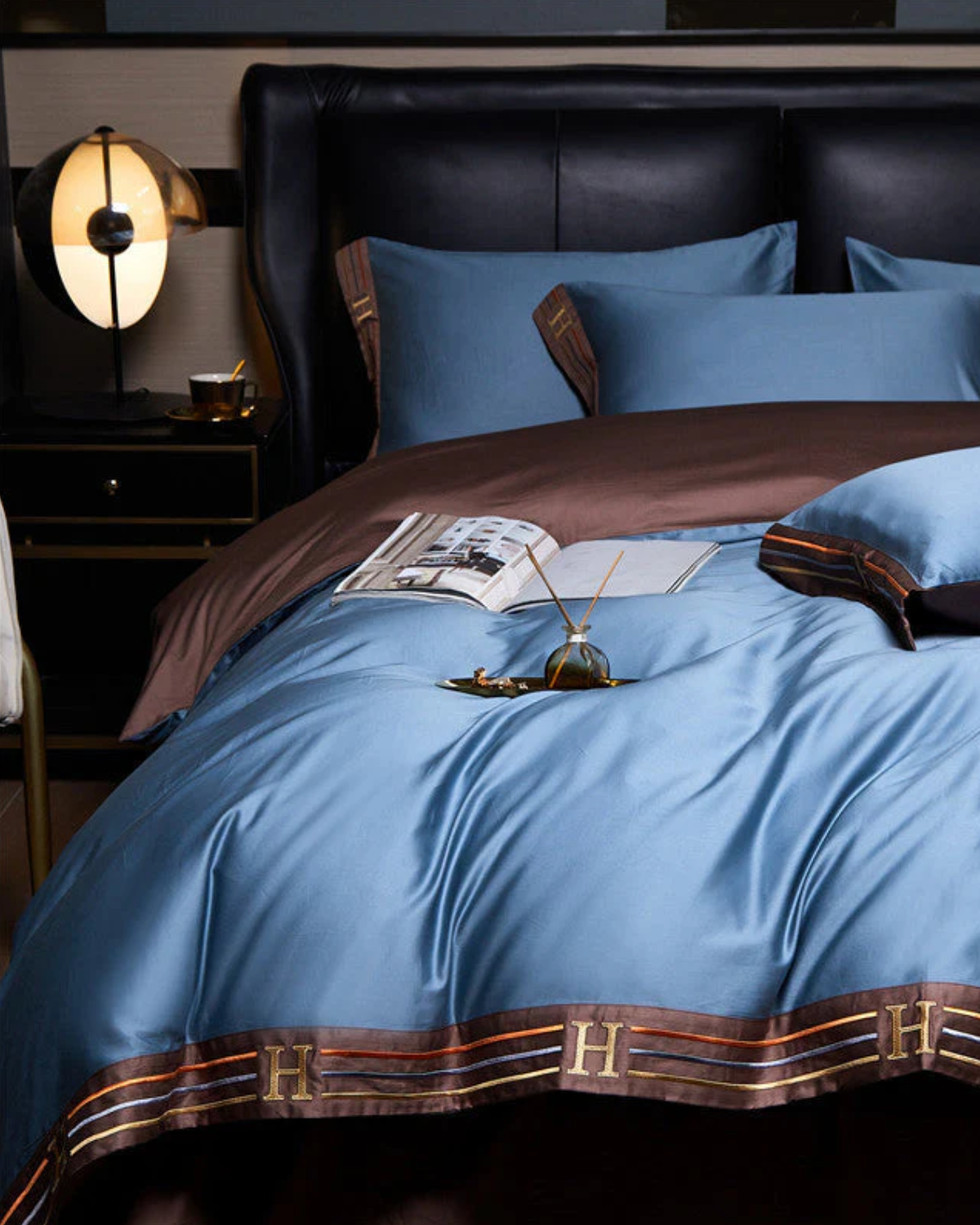 Carvallo Luxe – 4-delars bomulls-satin sängkläder med elegant broderi