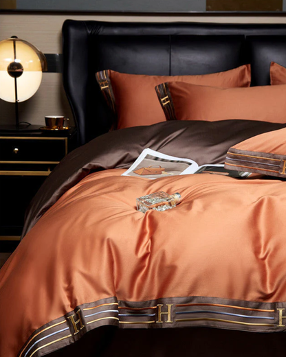 Carvallo Luxe – 4-delars bomulls-satin sängkläder med elegant broderi