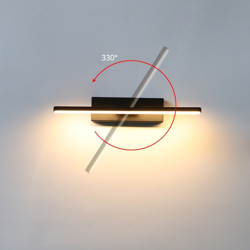Edge Modern Snurrbar Vägglampa Svart/Vit Sovrum Metall Silikon