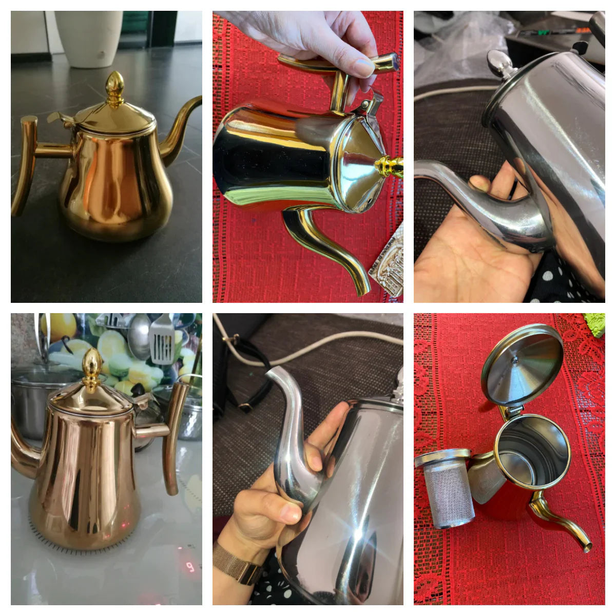 Royallure Induktionsklar Kettle i rostfritt stål med inbyggt fint filter