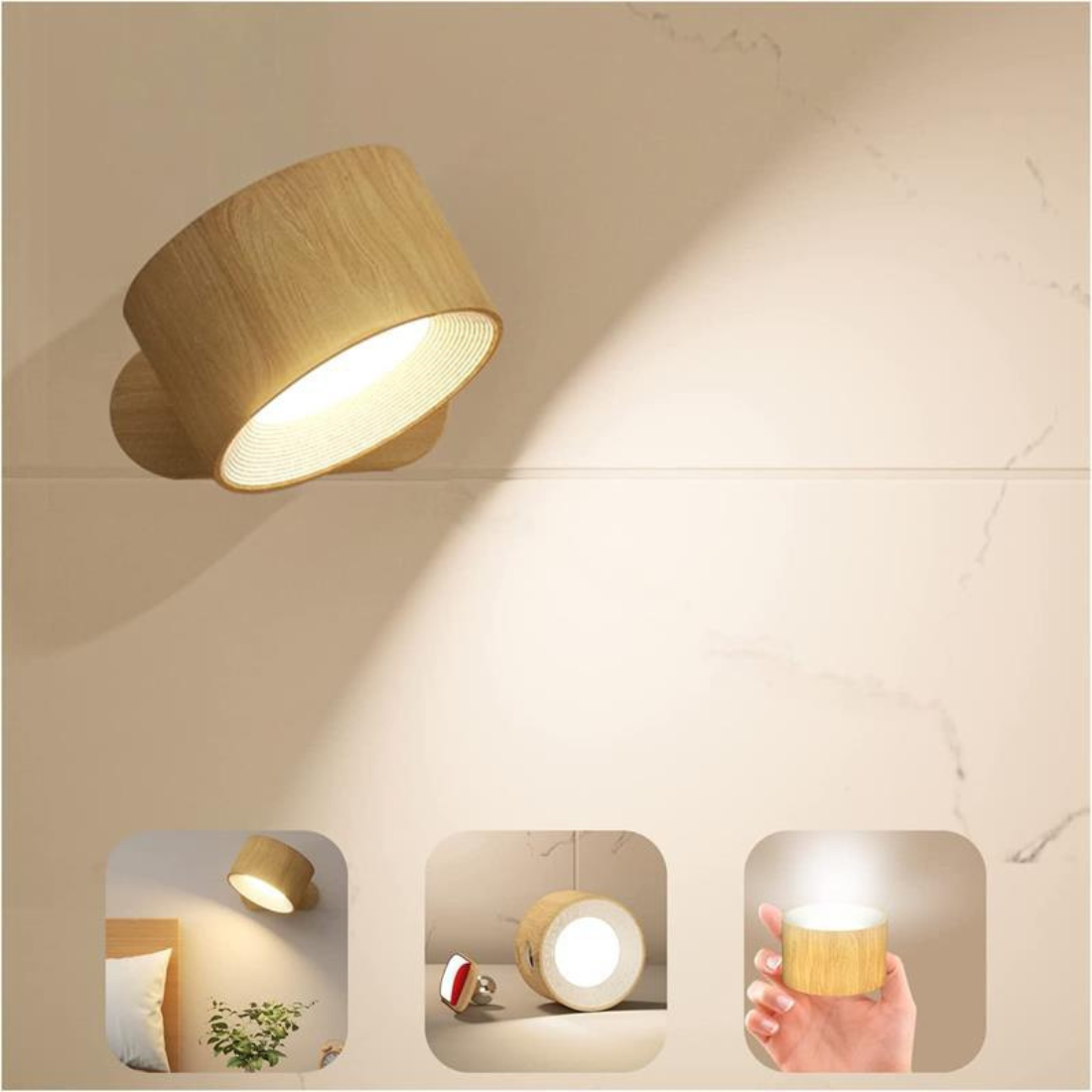 Vägglampa Trådlös Laddningsbar Modern LED Lampa