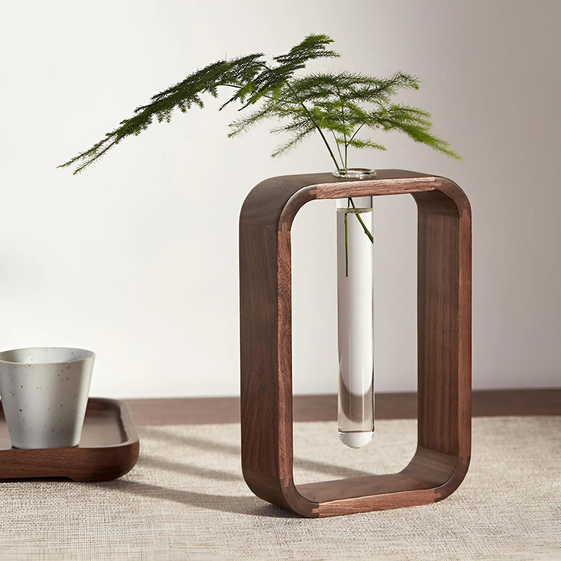 Solitt Trä Hydroponisk Växtvase - Rustik HeMu Design