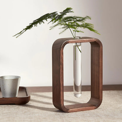 Solitt Trä Hydroponisk Växtvase - Rustik HeMu Design