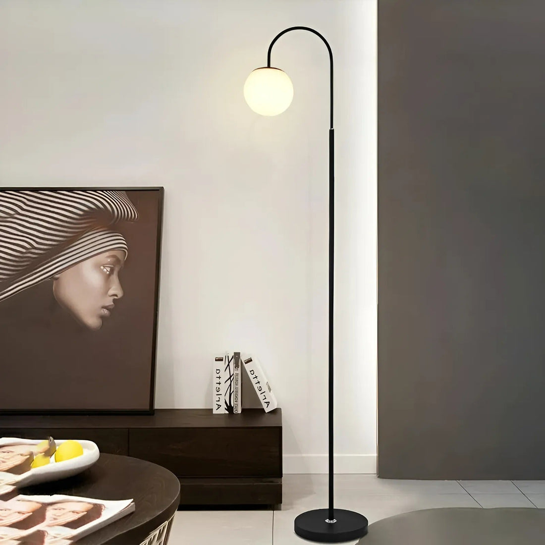 Ball Lampskärm LED Golvlampa med Modern Metallram