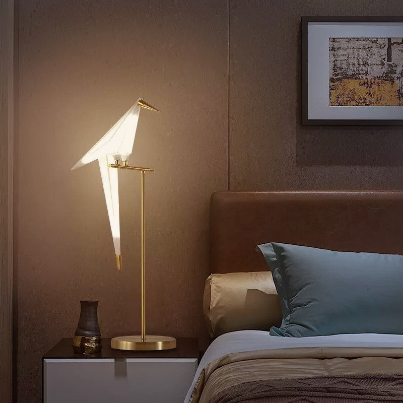 Tsuru Lumi | Origami-fågel-lampa - elegant LED bordslampa