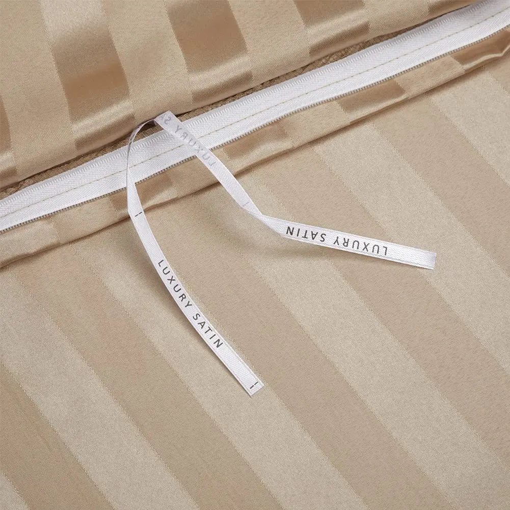 Svart Satäng Sängklädesset